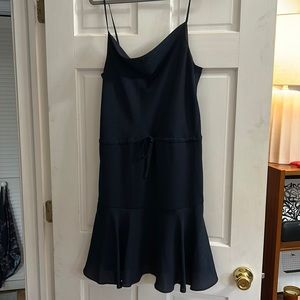 Adorable navy dress- silky material!